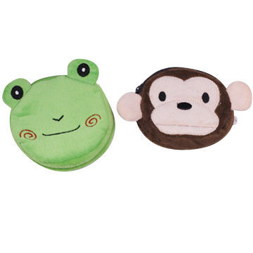 Plush Coin Purses, Animal Head, Customized Designs are Accepted