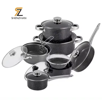 New 12-Piece Carbon Steel Nonstick Kitchen Ware Cookware Set: Modern and OEM Designed Pots and Pans