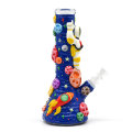 Blue astronaut luminous glass hookah