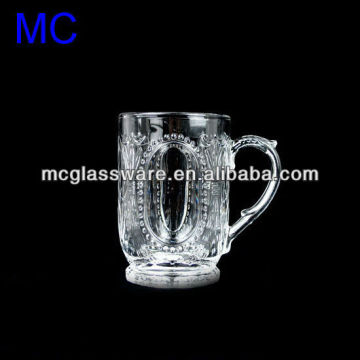 Decorative pattern transparent glass beer mug