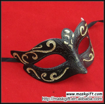 Hot Sell Wholesale High Quality Black And Gold Venetian Style Simple Plastic Masquerade Kid Party Masks