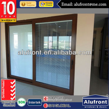 thermal break profile aluminum lift and sliding door with double glass built in blinds