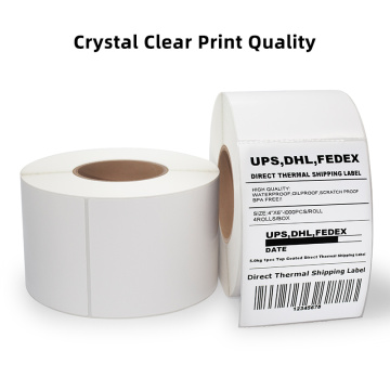 white 4x6 self adhesive direct thermal shipping label 100x150 fan fold shipping sticker roll BL