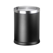 Standing Stainless Steel Round Swing Top Trash Bin