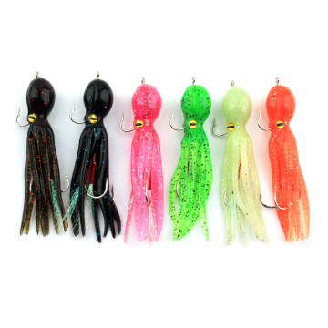11cm Octopus Skirts Fishing Lure - Luminous Saltwater Softbait with Hook