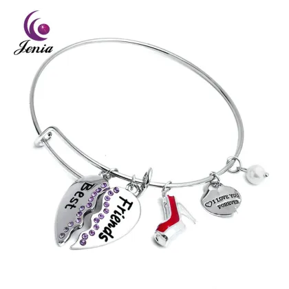 Jenia 2016 Best Friend Hesrt Charms Gold Bracelet Jewelry