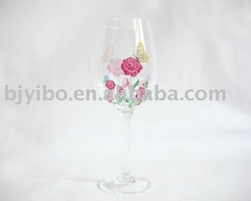 Decal Wine goblet glass