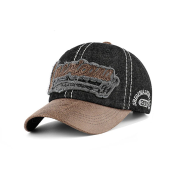 Vintage farbiger Baseballhut mit gestickten Patch - Unisex verstellbarer Sonnenhut