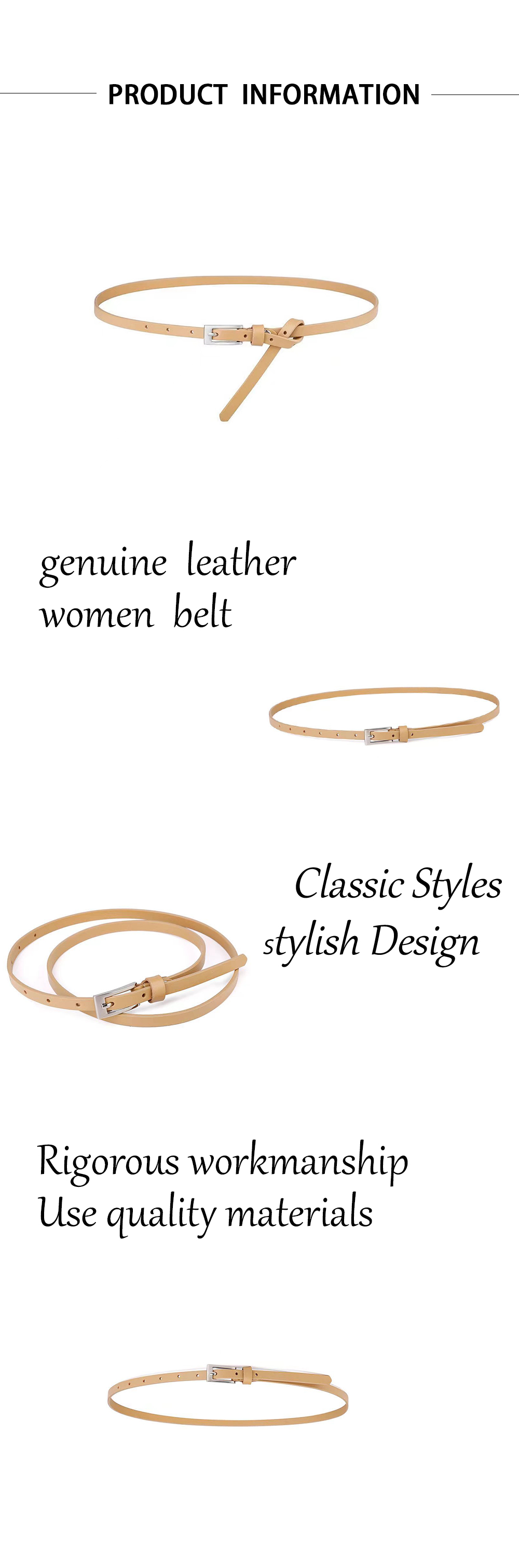 Ladies Thin Leather Belt