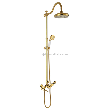X8627SS Model Luxus Gold und Chrom Badezimmer künstlerischer Wasserhahn und Überkopf -Regendusch -Set