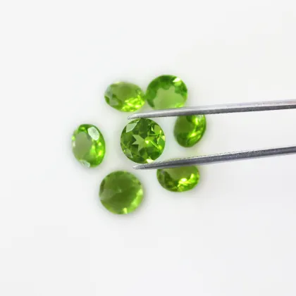 Natural Peridot Round Diamond crafts Bare gemstone