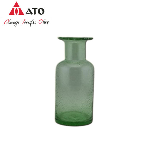 Vaso de tesoura verde de vidro doméstico cretivo com bolha