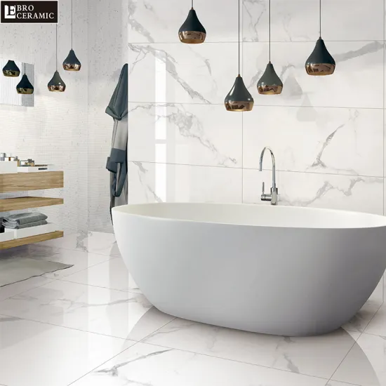 Soft Matt and Full Polished Bianco Carrara Marble Porcelain Floor Tiles 600x1200 800x1800
