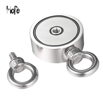 Cube neodymium magnets with countersunk hole and eyebolt