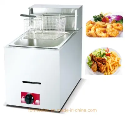 Commercial Fryer Desktop Gas Fryer 2-Tank 2-Basket 6L*2 Countertop Gas Fryer