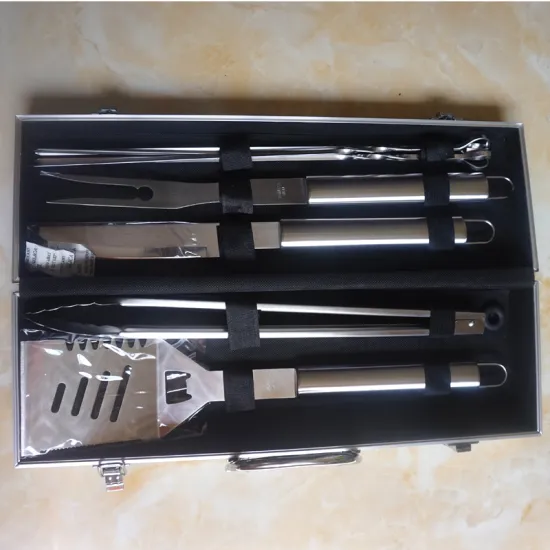 5 pcs BBQ tool set with aluminum case