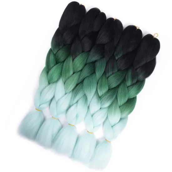 Wholesale Ombre Black Hair Color Straight Hair Weave 20 Inch 100 Gram one Piece Soft Synthetic Hair Extensions