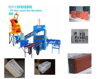 Concrete Brick Molding Machine QT5-15Semi-automatic