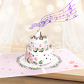 Biglietto pop-up musicale per torta nuziale 3D