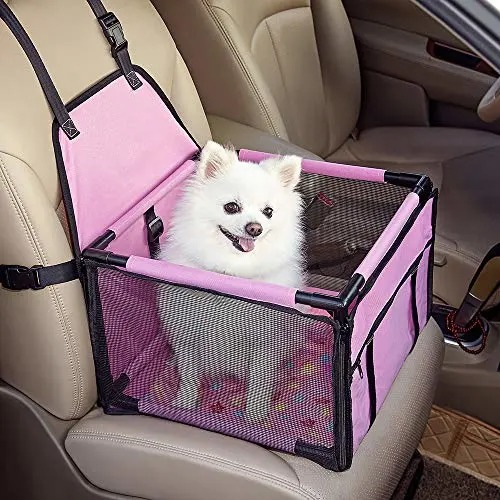 Small Dog Car Seat Upgrade Deluxe Washable Portable Pet Car Booster Seat Travel Carrier Cage 1 Jpg