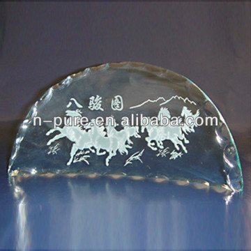 Semi-Circle Clear Crystal Horses Souvenir