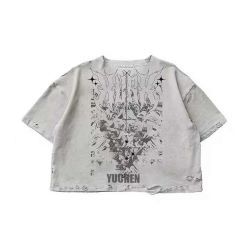 Terry Oversized Distressed Rip Tshirt Men