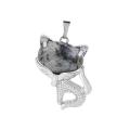 Luck Gemstone Fox Colar para homens homens curando energia Crystal Amulet Animal Pingente Jewelry Gifts