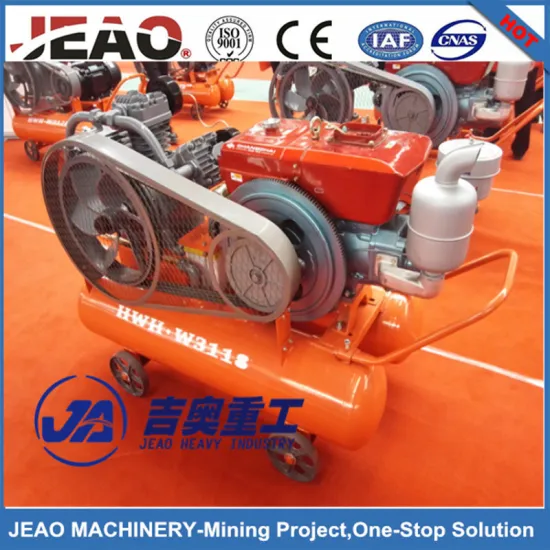 High Quality W3118 V-Belt & Clutch Portable Piston Diesel Air Compressor with DTH Drill Rig for Mining