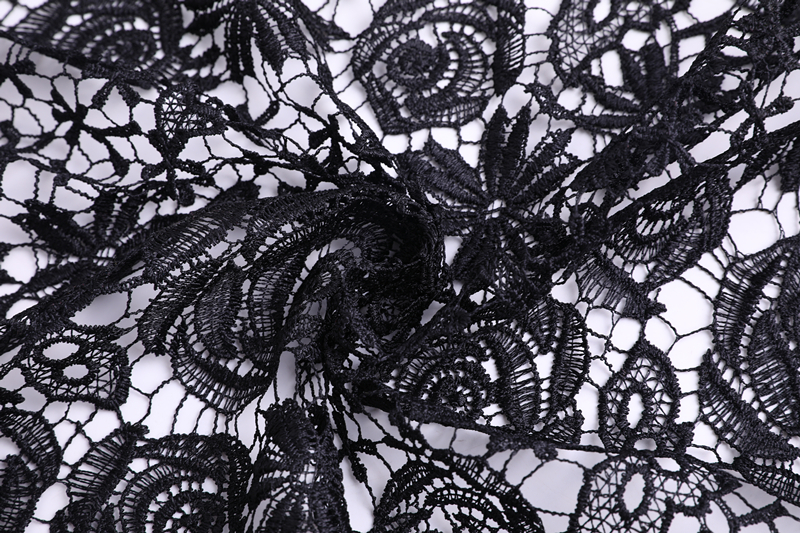 Shiny Black Guipure Fabric
