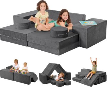 2024 Kids' Play Couch Building Set: 11-Piece Modular Fort Kit for Boys and Girls - Perfect for Bedroom & Playroom