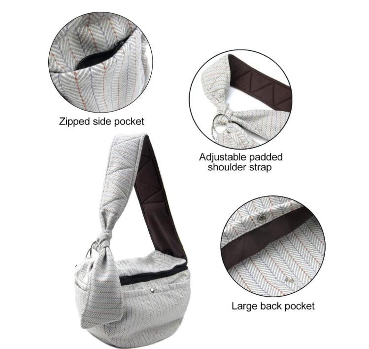 Light Grey Pet Sling Carrier