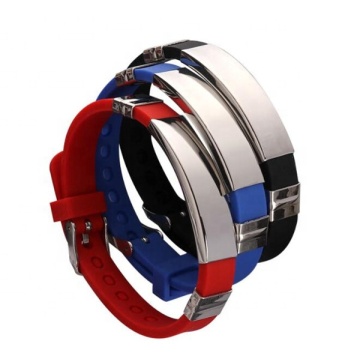 Yiwu Aceon Stainless Steel Adjustable Silicone Bangle for Engraving