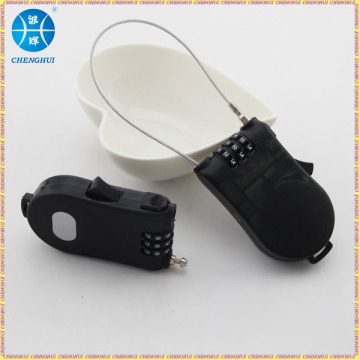 Retractable Cable Combination Lock/plastic luggage lock