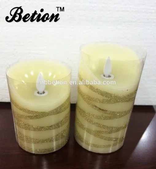flameless candles led moving wick candles with silk effect for christmas decoration Christmas led real wax ivory candles