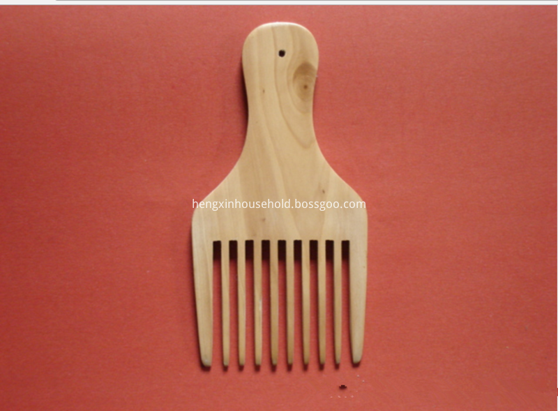 wooden peach fancy beard comb