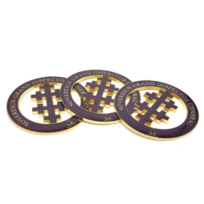 Freemason Sovereign Grand Inspector General Car Emblem - 3" Cut-out Auto Emblem & Masonic Car Badge