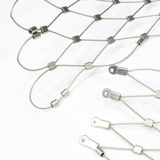 Flexible Stainless Steel Cable Woven Knotted Mesh / Steel Wire Rope Mesh - ASO Factory