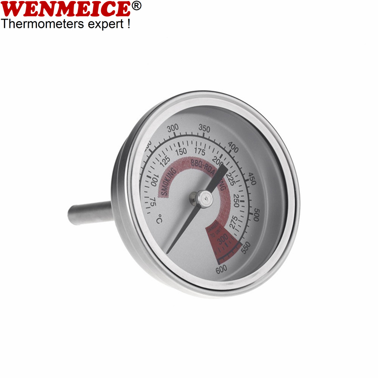 مقياس درجة حرارة الشواء التناظرية مقياس حرارة غطاء الشواية