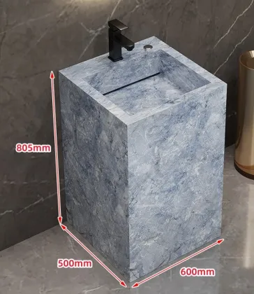 Floor Standing Stone Washbasin Vanity Cabinet
