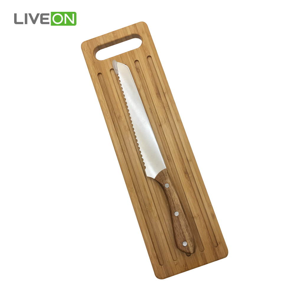 Wood Board Slicer Bread Knife