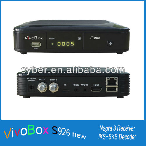 new shell receiver satellite vivobox s926 hd free iks/sks nagra 3 receptor vivo box s926