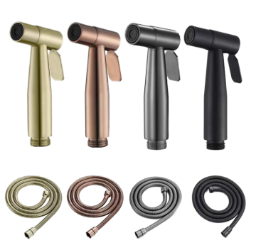 Rose Gold Bathroom Shower Sprayer - Modern Stainless Steel Wall-Mounted Bidet Sprayer