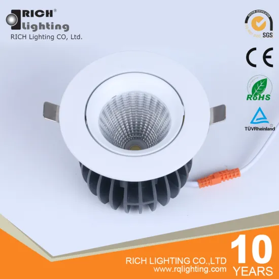 Aluminum radiator 12W COB led spot light office ceiling light 100 cut out with CE RoHS