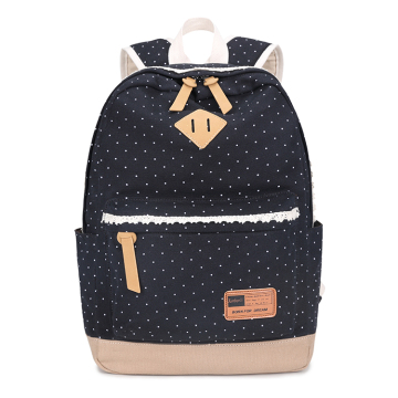 Customized Polka Dot School Backpack Canvas 2017 For Teen Girls Womens