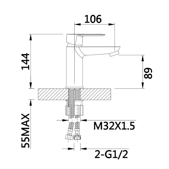 Single Hole Electroplated Basin Mixer
