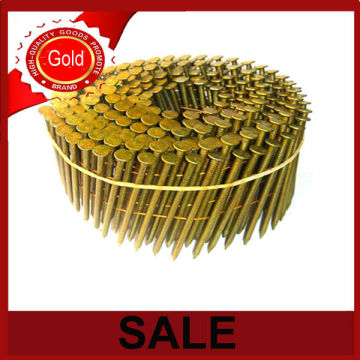 good quality cheap collated yellow paint wire coil nails for pallet