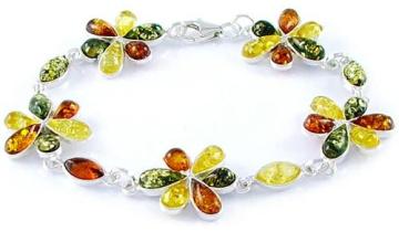 Cute flower diamond sterling silver bracelet for women