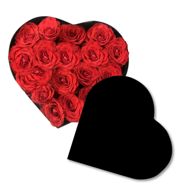 Customized herzförmige Rosenblumen-Geschenkbox mit Kunstpapier für Geburtstage, Valentinstag und Muttertag
