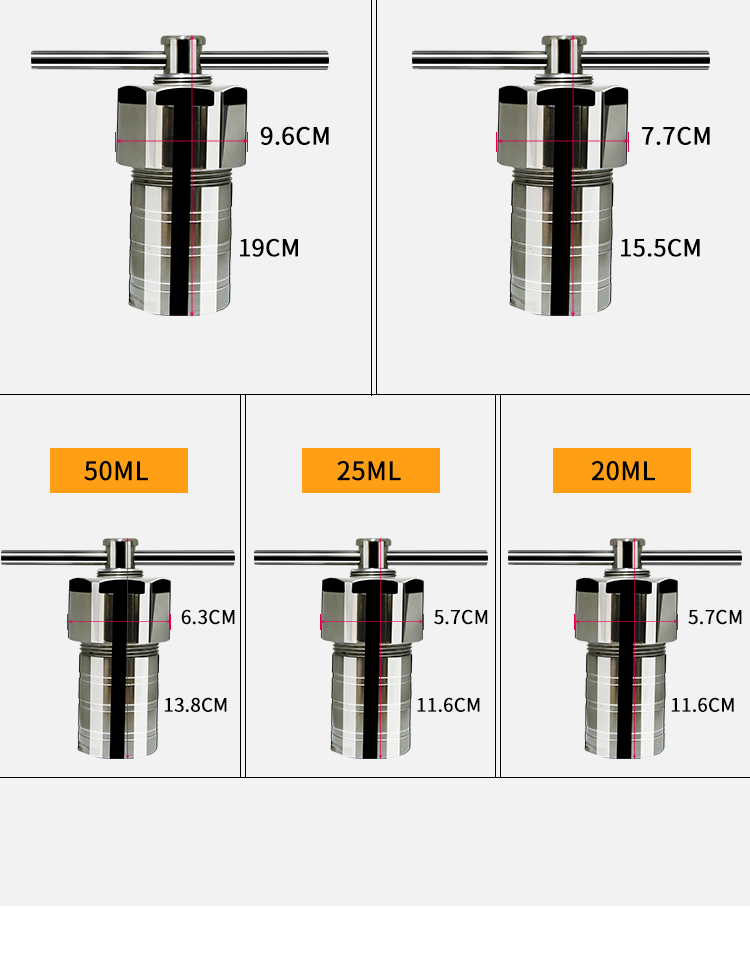 100ml Ppl Lined Hydrothermal Synthesis Autoclave Reactor 3mpa High ...