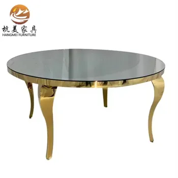 Luxury Stainless Steel Gold Round Table for Wedding Events and Dining Rooms